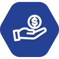 Icon of hand holding coin